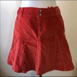 Athleta Burnt Orange Corduroy Skirt